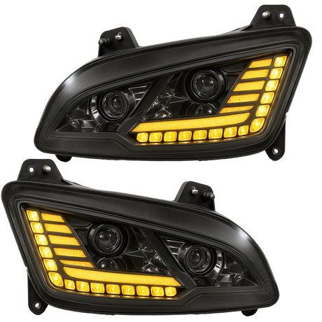 Peterbilt 587/ 579 (2022 and Newer) LED Headlight With Halo and Sequential Turn Signal