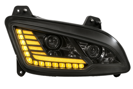 Peterbilt 587/ 579 (2022 and Newer) LED Headlight With Halo and Sequential Turn Signal