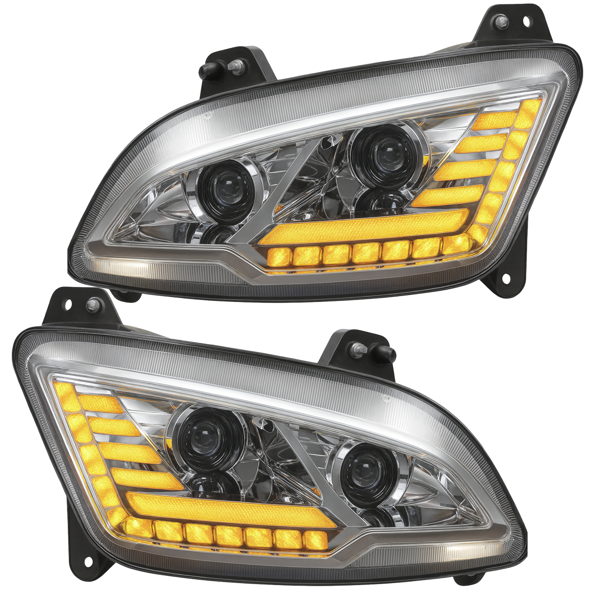 Peterbilt 587/ 579 (2022 and Newer) LED Headlight With Halo and Sequential Turn Signal