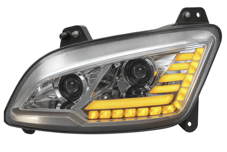 Peterbilt 587/ 579 (2022 and Newer) LED Headlight With Halo and Sequential Turn Signal