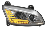 Peterbilt 587/ 579 (2022 and Newer) LED Headlight With Halo and Sequential Turn Signal