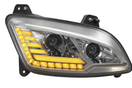 Peterbilt 587/ 579 (2022 and Newer) LED Headlight With Halo and Sequential Turn Signal