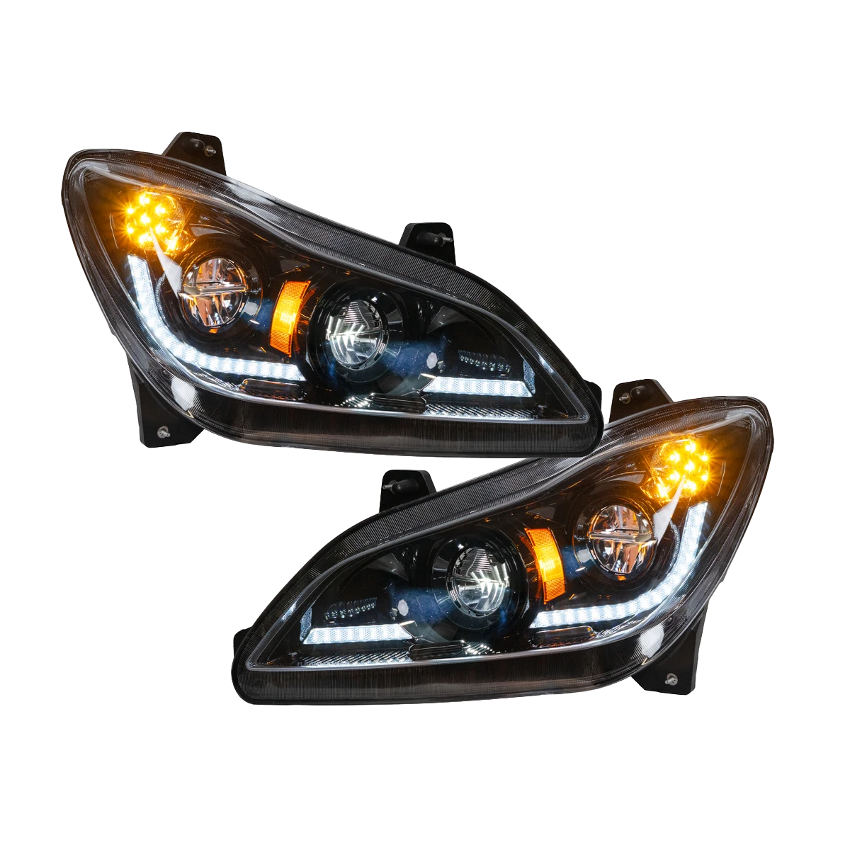 Kenworth T680 (2022 and Newer) - Heated Lens LED Headlight With Sequential Turn Signal