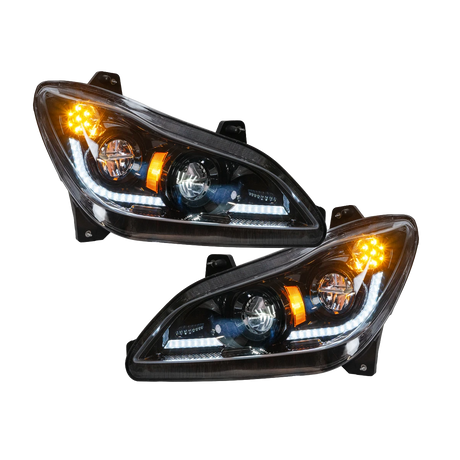 Kenworth T680 (2022 and Newer) - Heated Lens LED Headlight With Sequential Turn Signal