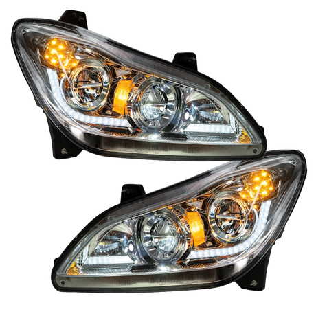 Kenworth T680 (2022 and Newer) - Heated Lens LED Headlight With Sequential Turn Signal