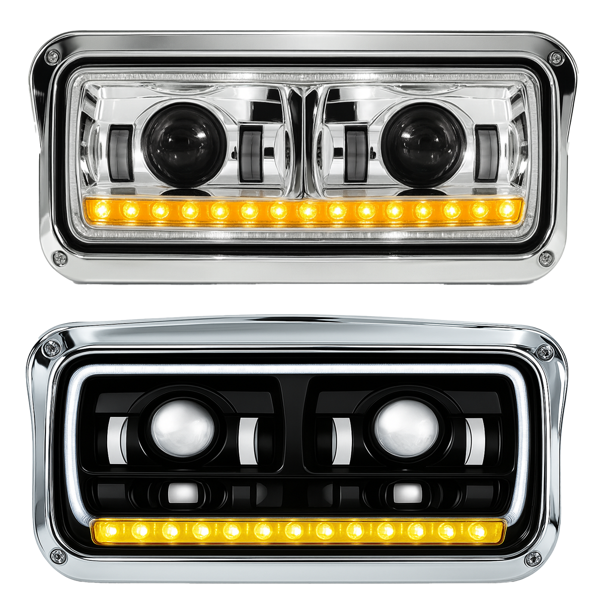 Peterbilt 357/365/378/379 - LED Headlights With Halo & Sequential Turn Signal
