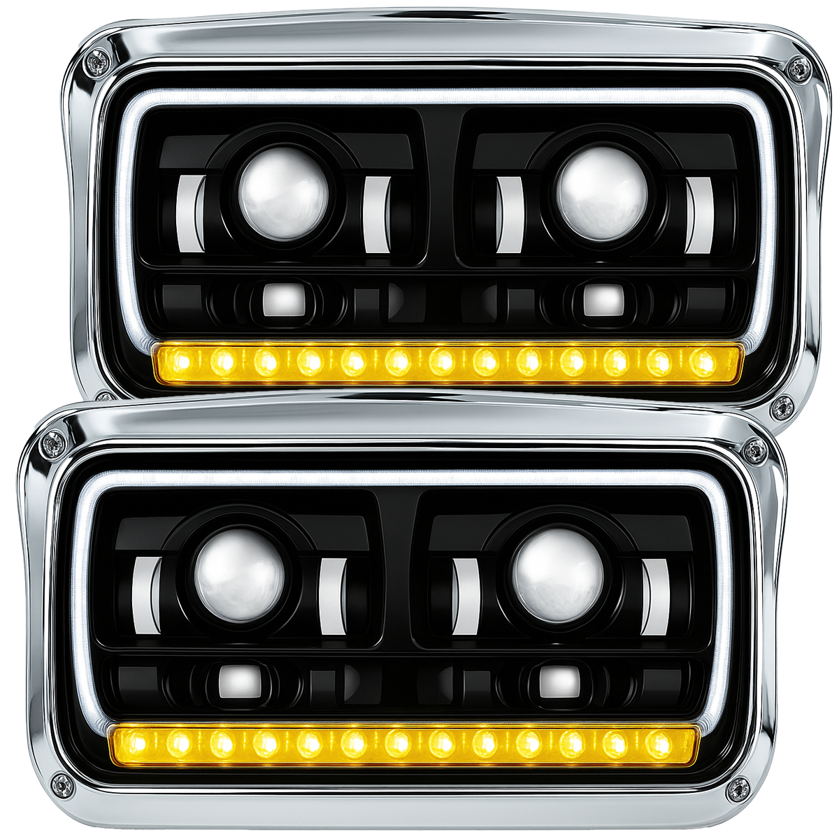 Peterbilt 357/365/378/379 - LED Headlights With Halo & Sequential Turn Signal