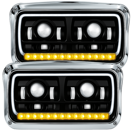 Peterbilt 357/365/378/379 - LED Headlights With Halo & Sequential Turn Signal