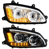 Kenworth T660 (2008-2017) - LED Headlights With Choice Chrome or Black Inner Housing