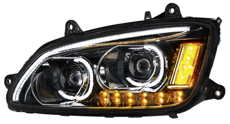 Kenworth T660 (2008-2017) - LED Headlights With Choice Chrome or Black Inner Housing