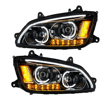 Kenworth T660 (2008-2017) - LED Headlights With Choice Chrome or Black Inner Housing