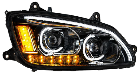 Kenworth T660 (2008-2017) - LED Headlights With Choice Chrome or Black Inner Housing