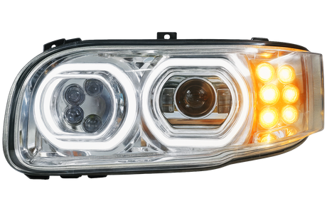 Peterbilt 388/389/367/567/589 LED Projector Headlight With Halo Ring