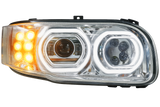 Peterbilt 388/389/367/567/589 LED Projector Headlight With Halo Ring