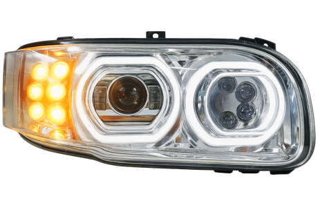 Peterbilt 388/389/367/567/589 LED Projector Headlight With Halo Ring