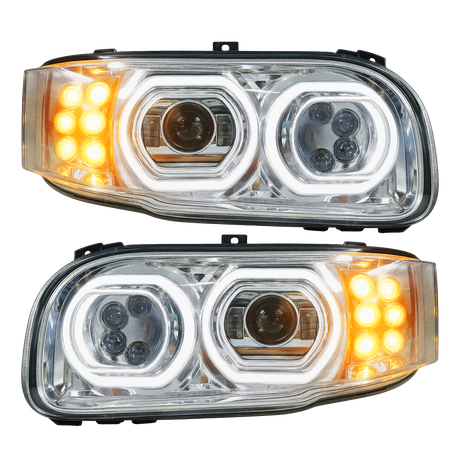 Peterbilt 388/389/367/567/589 LED Projector Headlight With Halo Ring