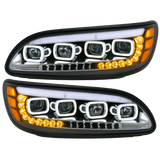 Peterbilt 382/384/386/387 LED Headlight With Halo and Sequential Turn Signal