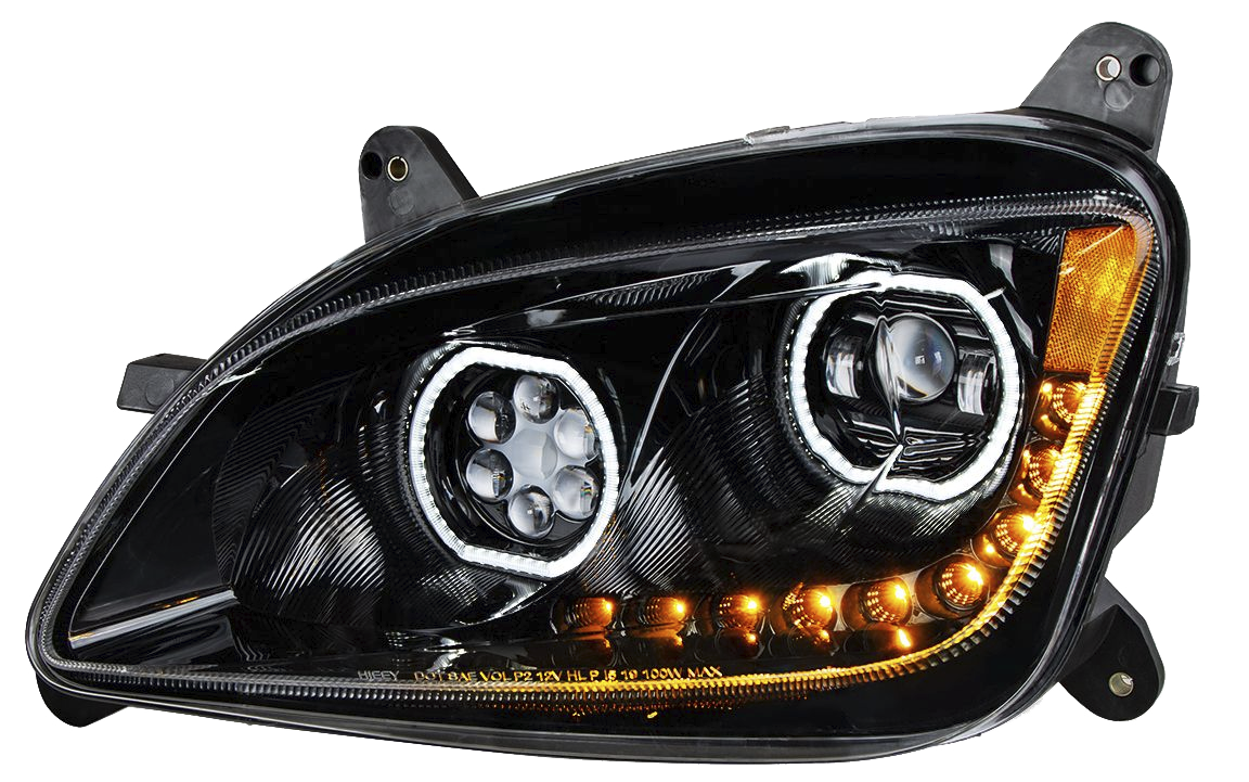 Peterbilt 587 (2010-2016) Peterbilt 579 (2012-2021) - LED Headlight With Halo and Sequential Turn Signal