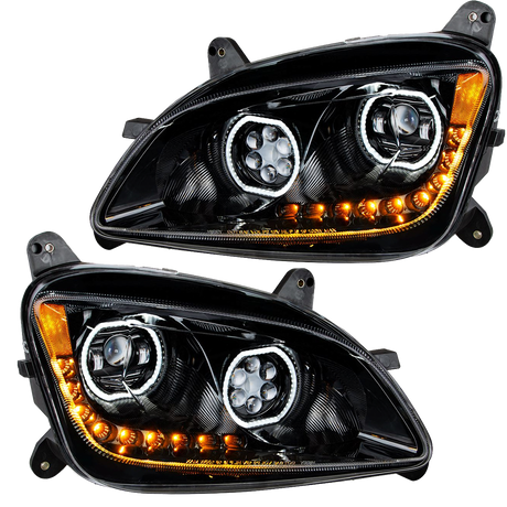 Peterbilt 587 (2010-2016) Peterbilt 579 (2012-2021) - LED Headlight With Halo and Sequential Turn Signal