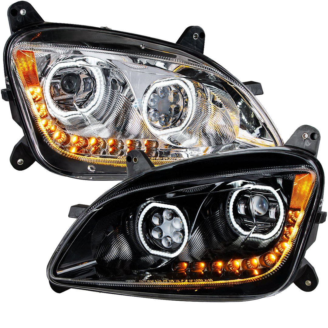 Peterbilt 587 (2010-2016) Peterbilt 579 (2012-2021) - LED Headlight With Halo and Sequential Turn Signal