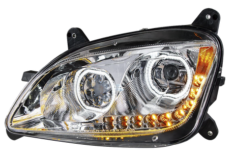 Peterbilt 587 (2010-2016) Peterbilt 579 (2012-2021) - LED Headlight With Halo and Sequential Turn Signal