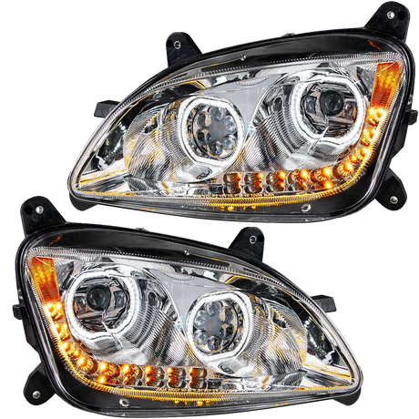 Peterbilt 587 (2010-2016) Peterbilt 579 (2012-2021) - LED Headlight With Halo and Sequential Turn Signal