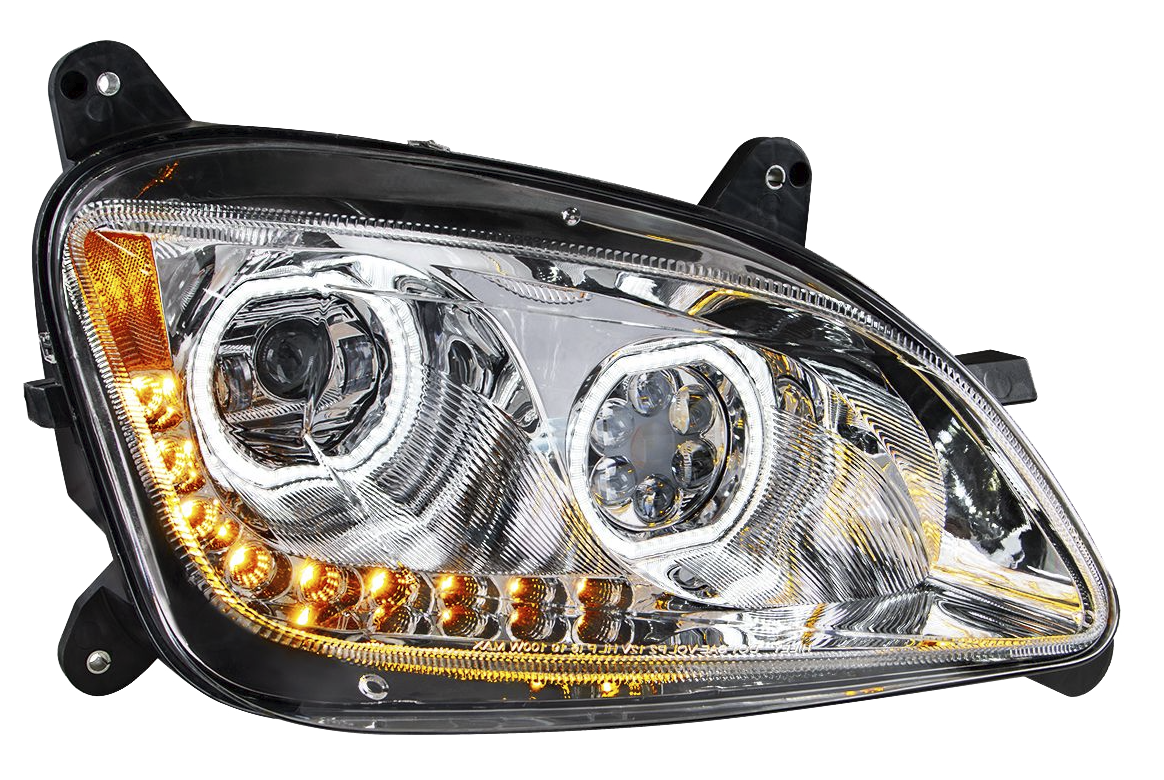 Peterbilt 587 (2010-2016) Peterbilt 579 (2012-2021) - LED Headlight With Halo and Sequential Turn Signal