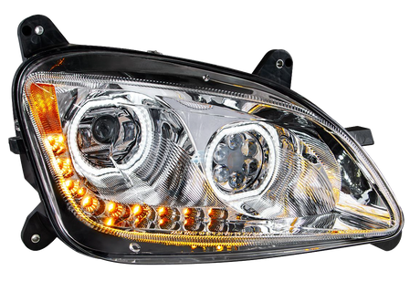 Peterbilt 587 (2010-2016) Peterbilt 579 (2012-2021) - LED Headlight With Halo and Sequential Turn Signal