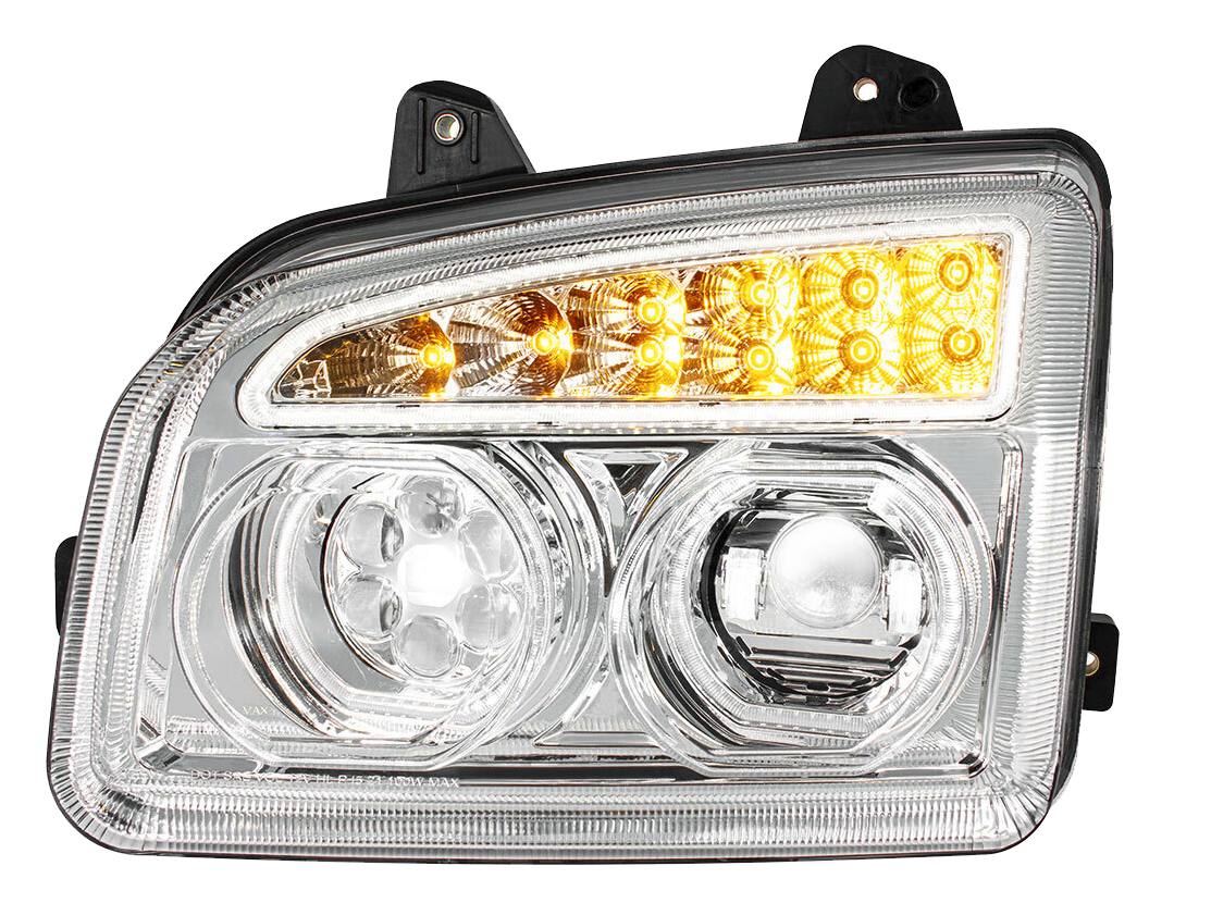 Kenworth T880 (2013 and Newer) - Headlight With Sequential Turn Signal and Side