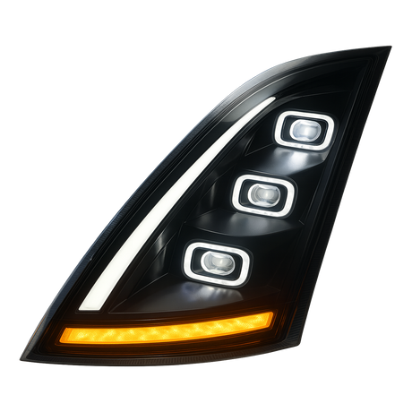 Volvo VN-VNL (2018 and Newer) - LED Headlight with Halo And Sequential Turn Signal