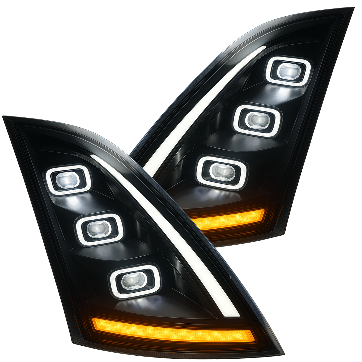 Volvo VN-VNL (2018 and Newer) - LED Headlight with Halo And Sequential Turn Signal