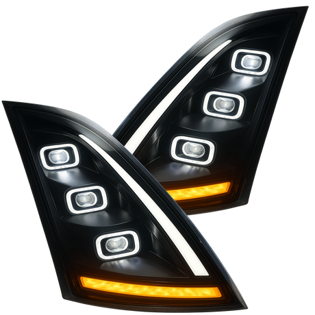 Volvo VN-VNL (2018 and Newer) - LED Headlight with Halo And Sequential Turn Signal