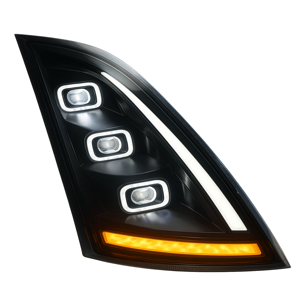 Volvo VN-VNL (2018 and Newer) - LED Headlight with Halo And Sequential Turn Signal