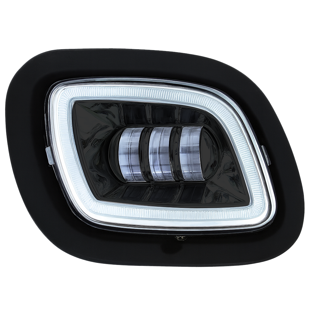 Freightliner Cascadia 2008-2017 - Fog Light With Halo, Black or Chrome Reflector
