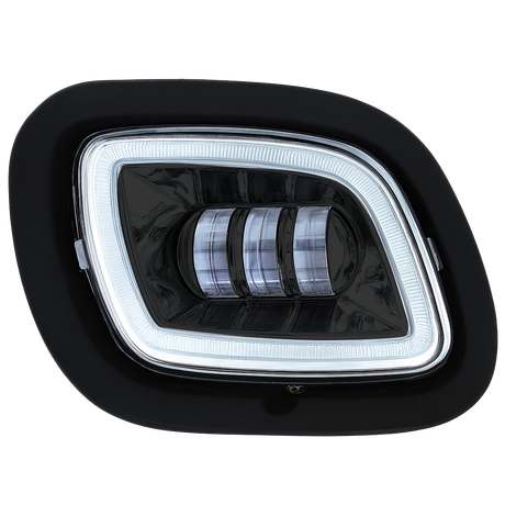 Freightliner Cascadia 2008-2017 - Fog Light With Halo, Black or Chrome Reflector