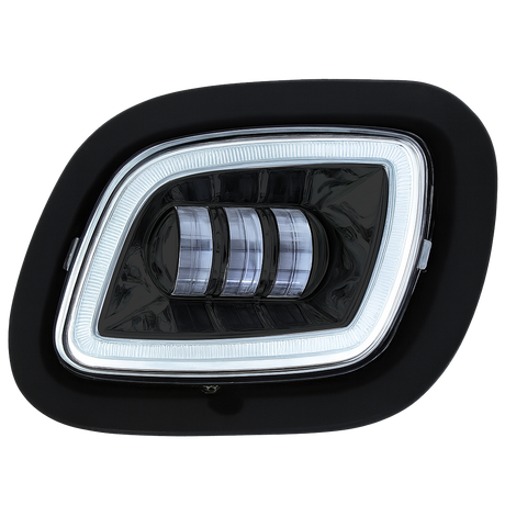 Freightliner Cascadia 2008-2017 - Fog Light With Halo, Black or Chrome Reflector