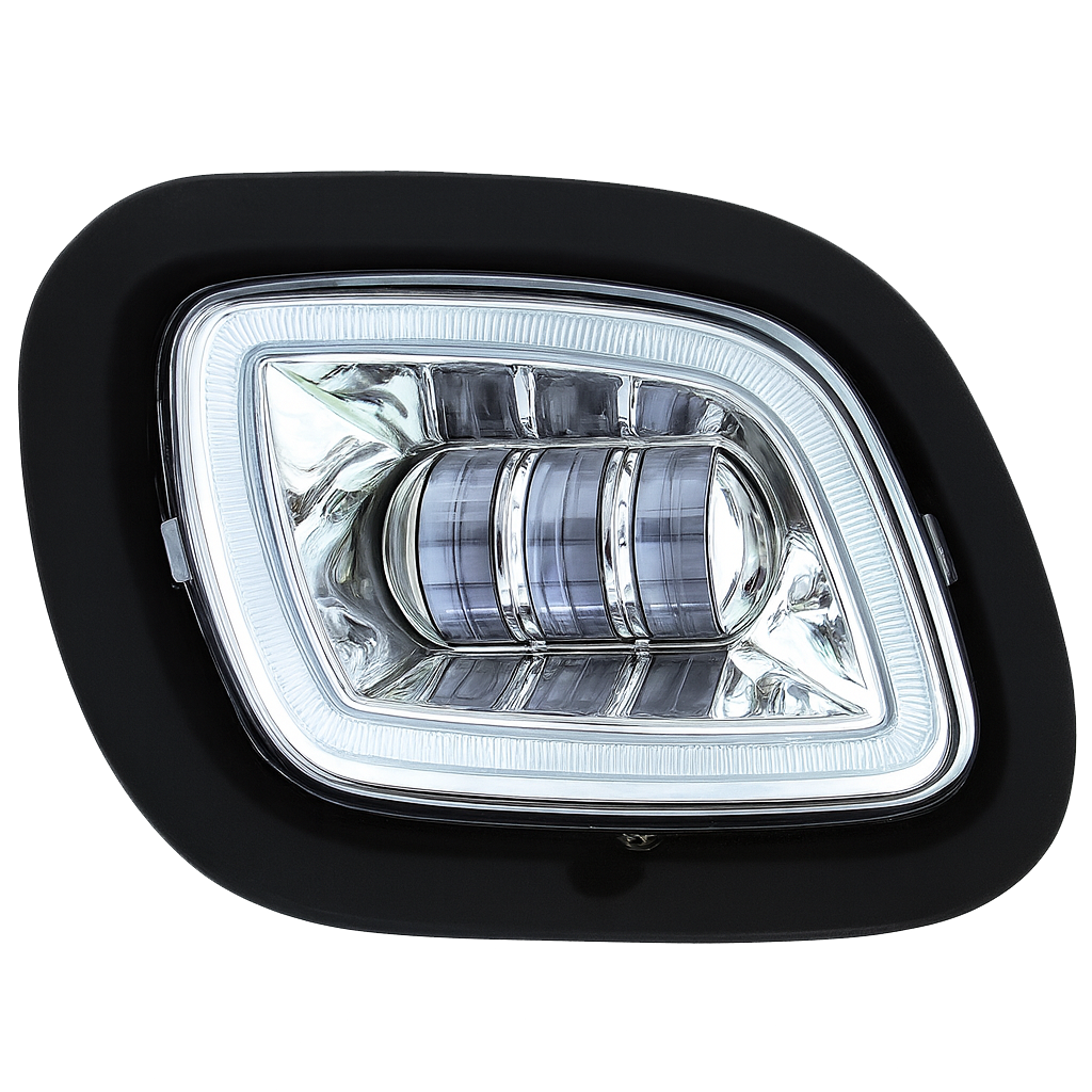 Freightliner Cascadia 2008-2017 - Fog Light With Halo, Black or Chrome Reflector