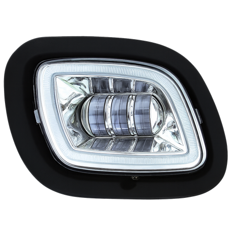 Freightliner Cascadia 2008-2017 - Fog Light With Halo, Black or Chrome Reflector