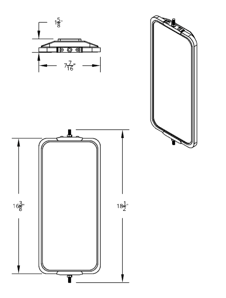 7" x 16" 18 LED 430 Stainless Steel West Coast Mirror