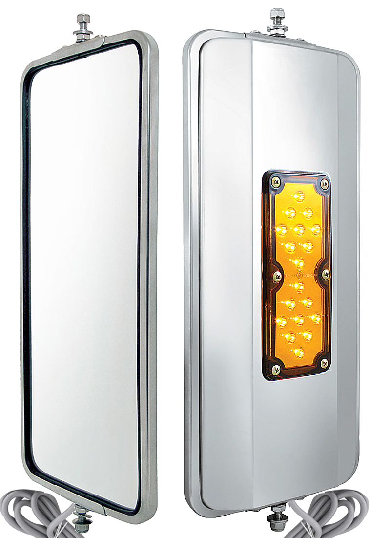 7" x 16" 18 LED 430 Stainless Steel West Coast Mirror - Heated