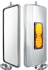 7" x 16" 18 LED 430 Stainless Steel West Coast Mirror - Heated