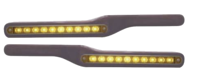 Peterbilt (2001-Older) - Wood Armrest With Amber LED and Clear Lens (Pair)