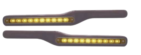 Peterbilt (2001-Older) - Wood Armrest With Amber LED and Clear Lens (Pair)