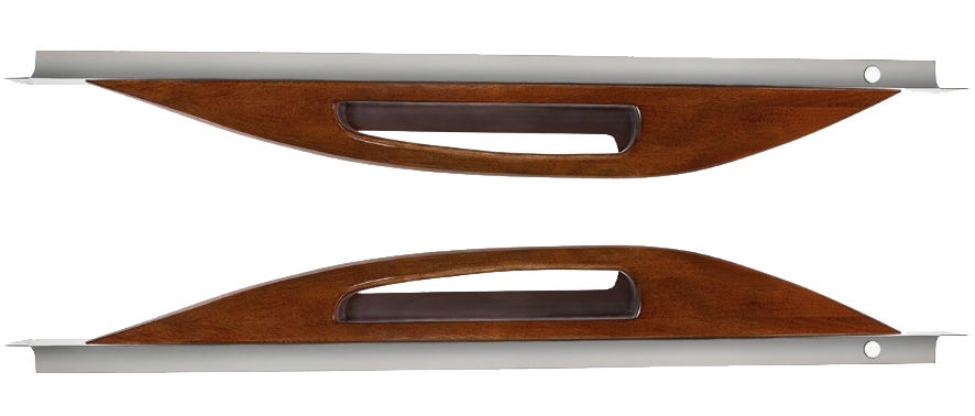 Peterbilt (2003-2005 ) - Wood Armrest With Stainless Steel Window Sill Mounting Plate