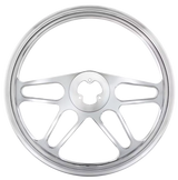 18" Chrome Aluminum "4-Spoke" Style Steering Wheel