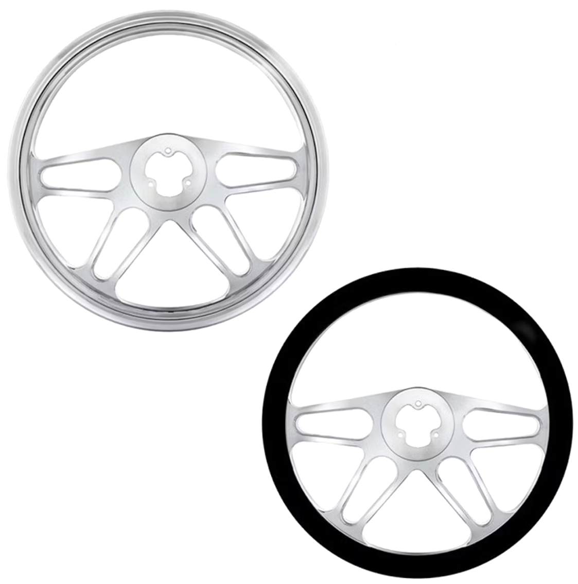 18" Chrome Aluminum "4-Spoke" Style Steering Wheel