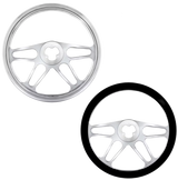 18" Chrome Aluminum "4-Spoke" Style Steering Wheel