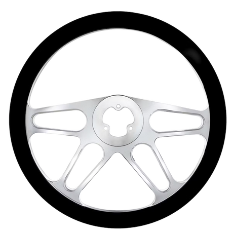 18" Chrome Aluminum "4-Spoke" Style Steering Wheel