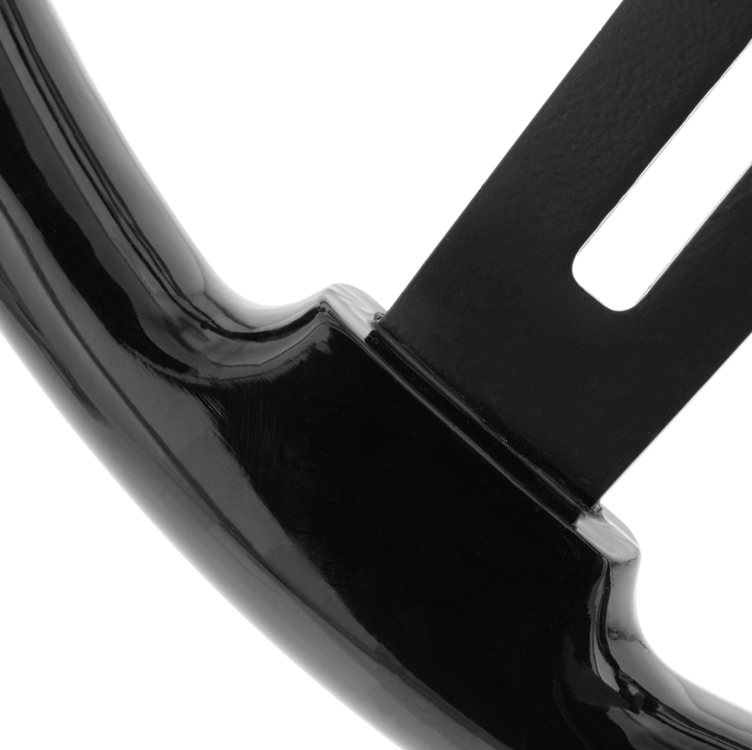 18" Matte Black 4 Spoke Steering Wheel With Horn Bezel & Button