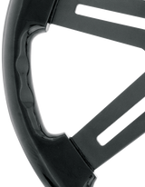 18" Matte Black 4 Spoke Steering Wheel With Horn Bezel & Button